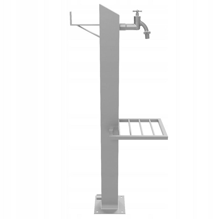 Kran Ogrodowy hydrant kranik słupek 95 cm INOX z półką wieszakiem na słupku PRODUCENT MAT CHYRA